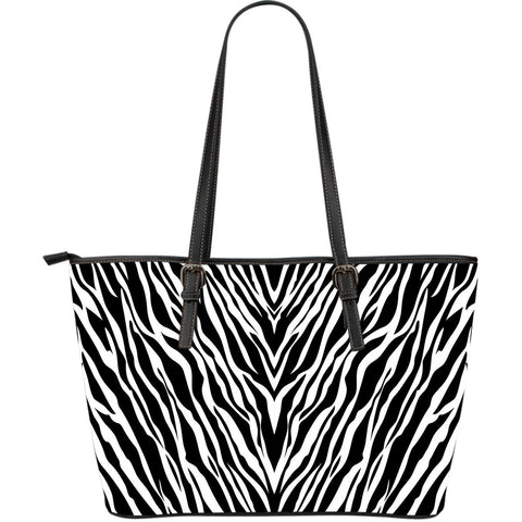 ZEBRA PATTERN LARGE LEATHER TOTE