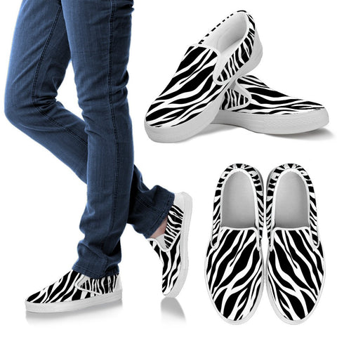 ZEBRA PATTERN SLIP ONS