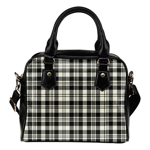 SCOTT BLACK & WHITE ANCIENT TARTAN SHOULDER HANDBAG