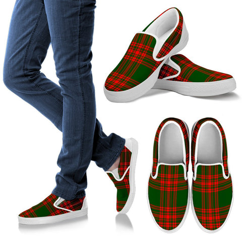 MENZIES GREEN MODERN TARTAN SLIP ONS