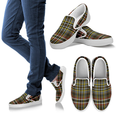 SCOTT GREEN WEATHERED TARTAN SLIP ONS