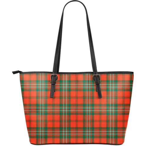 SCOTT ANCIENT TARTAN LARGE LEATHER TOTE