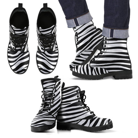 ZEBRA STRIPES LEATHER  BOOTS