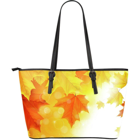 MAPLE LEAF LARGE LEATHER TOTE BAG 001