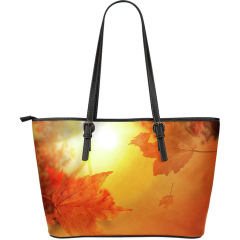 MAPLE LEAF LARGE LEATHER TOTE BAG 003