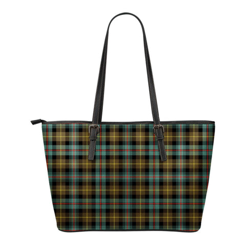 FARQUHARSON WEATHERED TARTAN LARGE LEATHER TOTE