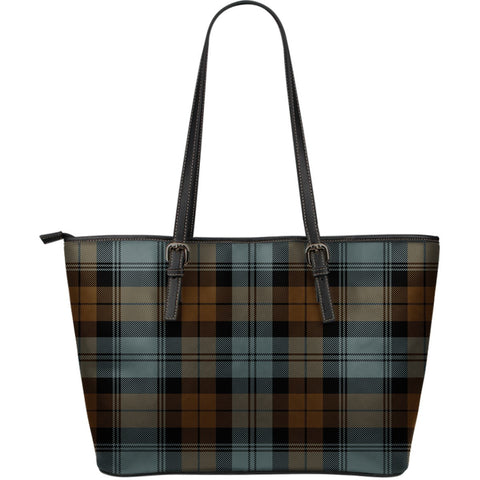 BLACKWATCH WEATHERED TARTAN SMALL LEATHER TOTE