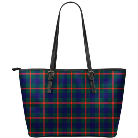 AGNEW MODERN TARTAN SMALL LEATHER TOTE