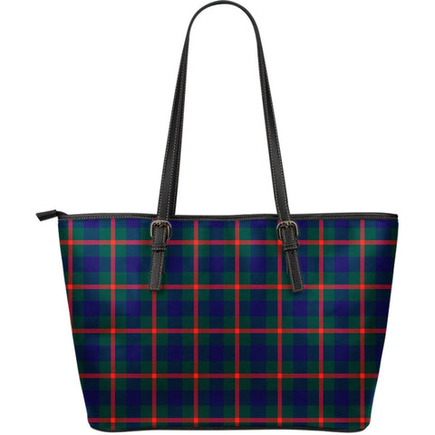 AGNEW MODERN TARTAN LARGE LEATHER TOTE