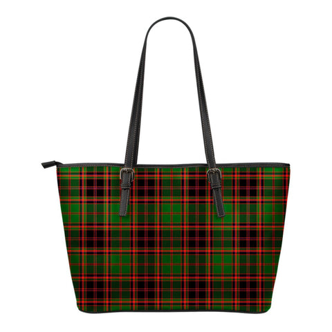 BUCHAN MODERN TARTAN SMALL LEATHER TOTE