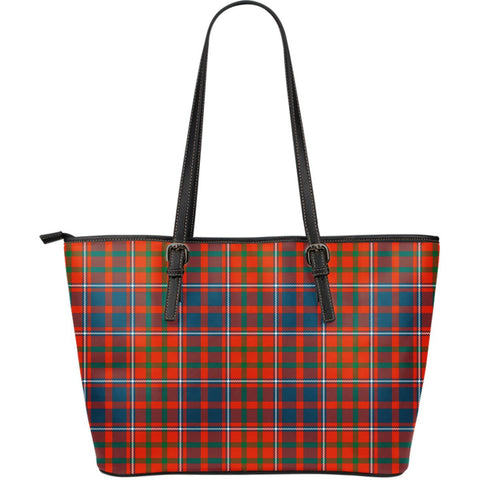 CAMERON OF LOCHIEL ANCIENT TARTAN LARGE LEATHER TOTE