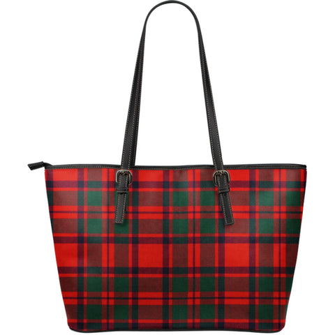 MACINTOSH CLAN MODERN TARTAN LARGE LEATHER TOTE