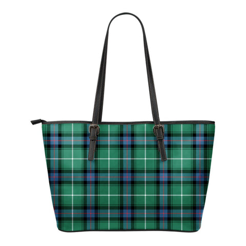 MACDONALD OF THE ISLES HUNTING ANCIENT TARTAN LARGE LEATHER TOTE