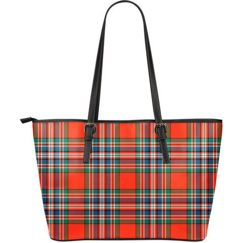 MACFARLANE ANCIENT TARTAN SMALL LEATHER TOTE