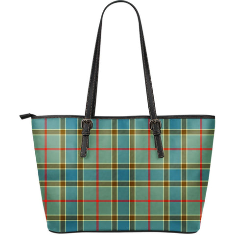 BALFOUR BLUE TARTAN LARGE LEATHER TOTE