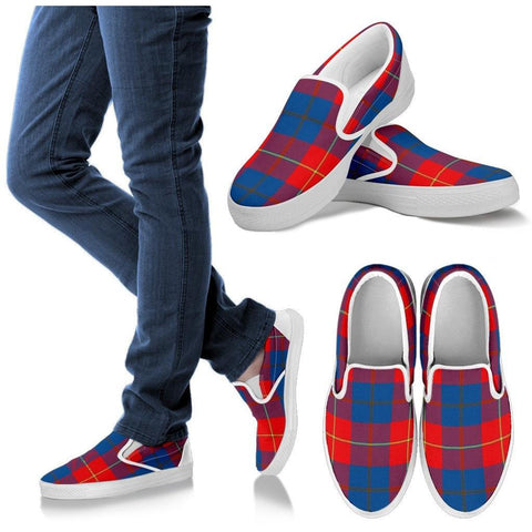 GALLOWAY RED TARTAN SLIP ONS