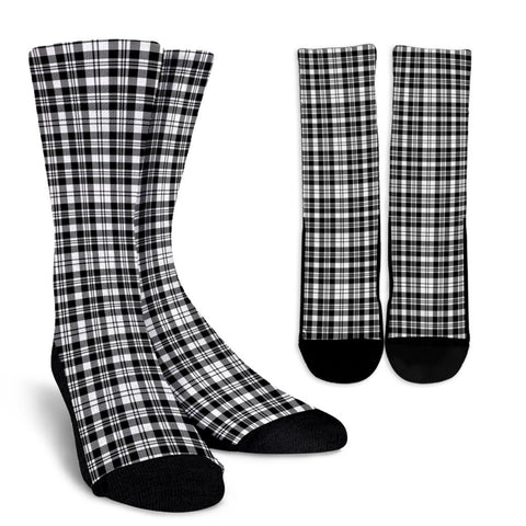 SCOTT BLACK WHITE MODERN TARTAN CREW SOCKS
