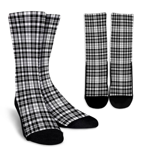 SCOTT BLACK & WHITE MODERN TARTAN CREW SOCKS