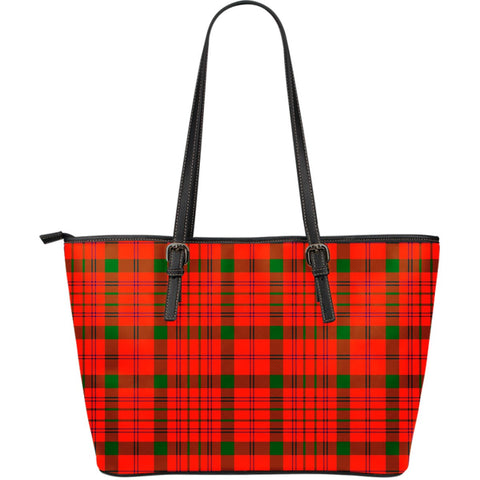 MACDONNELL OF KEPPOCH MODERN TARTAN SMALL LEATHER TOTE