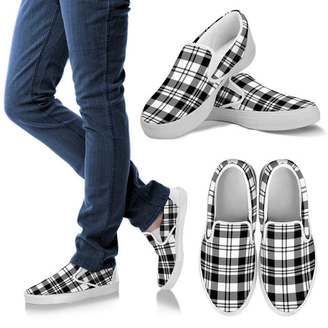 SCOTT BLACK & WHITE MODERN TARTAN SLIP ONS