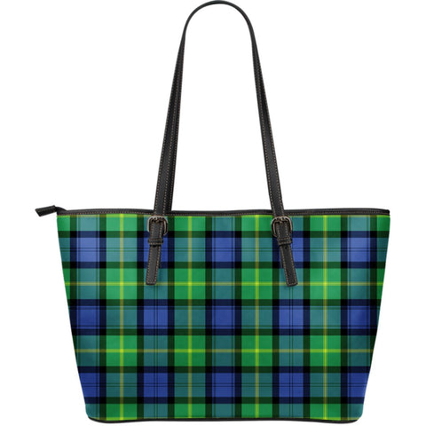 GORDON OLD ANCIENT TARTAN LARGE LEATHER TOTE