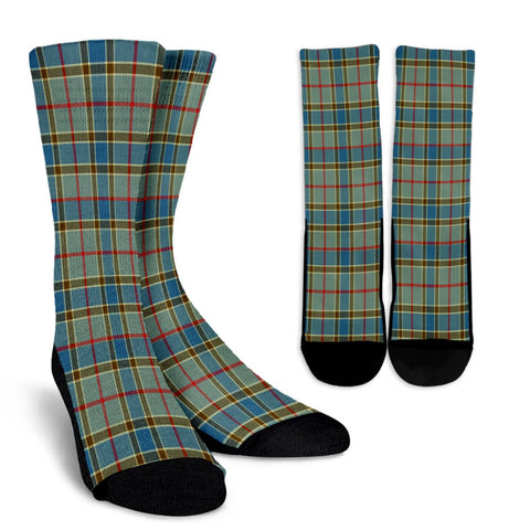 BALFOUR BLUE TARTAN CREW SOCKS