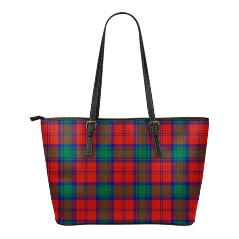 LINDSAY MODERN TARTAN SMALL LEATHER TOTE