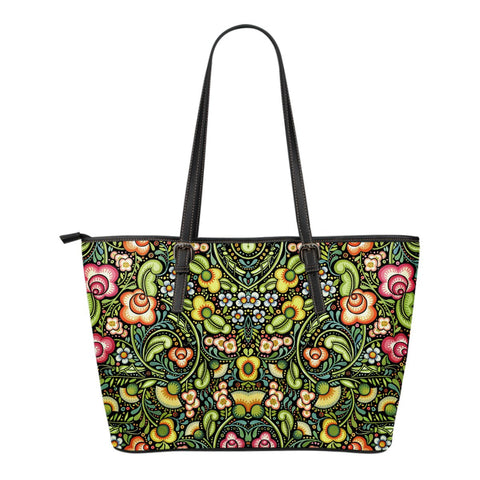 BOHEMIAN FLORAL SMALL LEATHER TOTE