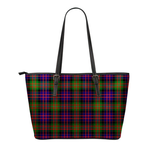 MACDONNELL OF GLENGARRY MODERN TARTAN SMALL LEATHER TOTE