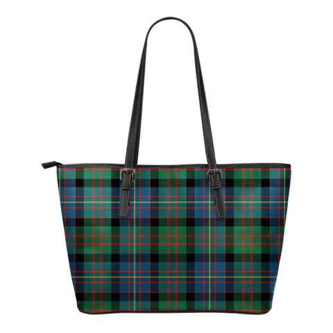 CAMERON OF ERRACHT ANCIENT TARTAN SMALL LEATHER TOTE