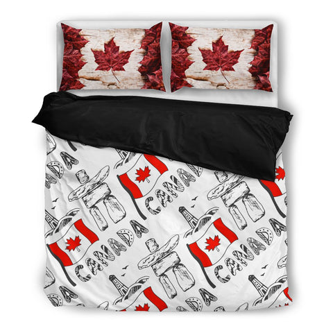 CANADA FLAG BLACK BEDDING SETS