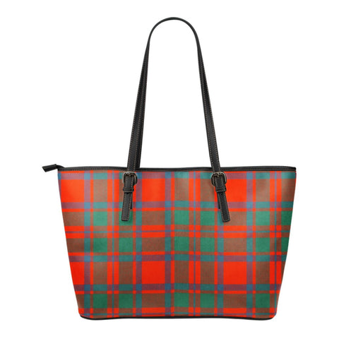 MACINTOSH CLAN ANCIENT TARTAN LARGE LEATHER TOTE