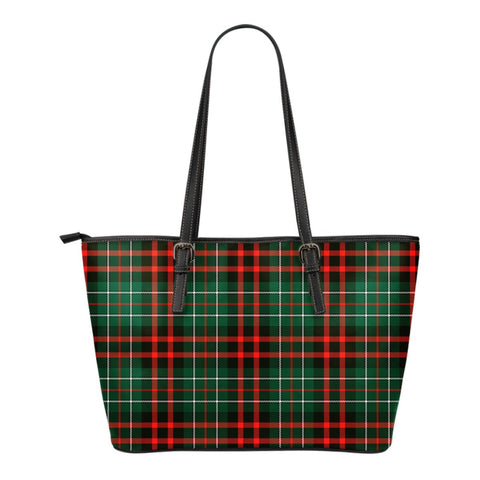 MACDIARMID MODERN TARTAN SMALL LEATHER TOTE