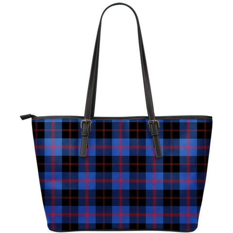 ANGUS MODERN TARTAN SMALL LEATHER TOTE