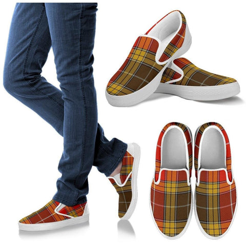 BUCHANAN OLD SET WEATHERED TARTAN SLIP ONS