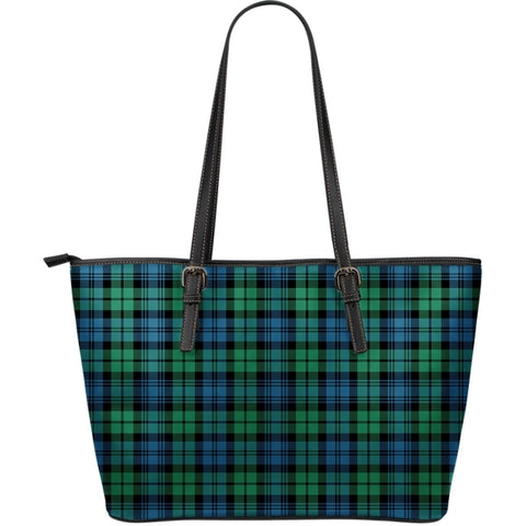 CAMPBELL ANCIENT 02 TARTAN SMALL LEATHER TOTE