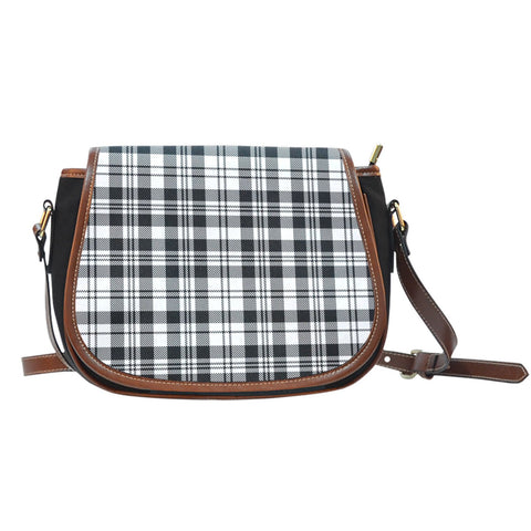SCOTT BLACK & WHITE MODERN TARTAN SADDLE BAG