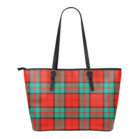 DUNBAR ANCIENT TARTAN LARGE LEATHER TOTE