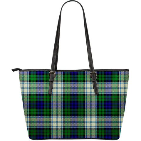 BLACKWATCH DRESS MODERN TARTAN LARGE LEATHER TOTE