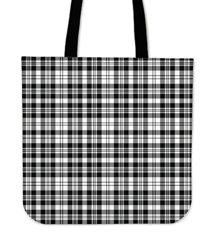 SCOTT BLACK & WHITE MODERN TARTAN TOTE BAG