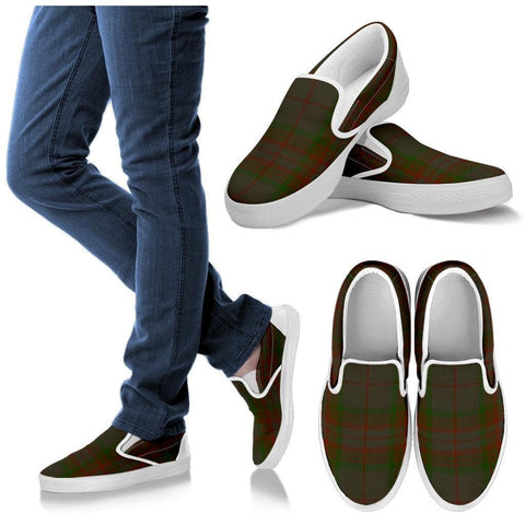 GRAY TARTAN SLIP ONS