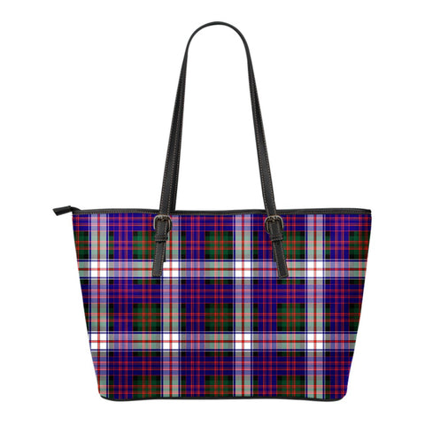 MACDONALD DRESS MODERN TARTAN SMALL LEATHER TOTE