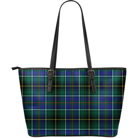 MACINNES MODERN TARTAN LARGE LEATHER TOTE