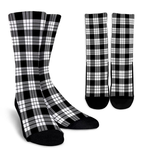 MACFARLANE BLACK & WHITE TARTAN CREW SOCKS
