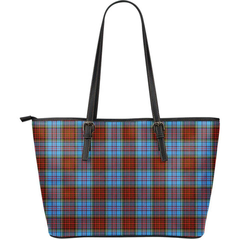 ANDERSON MODERN TARTAN LARGE LEATHER TOTE