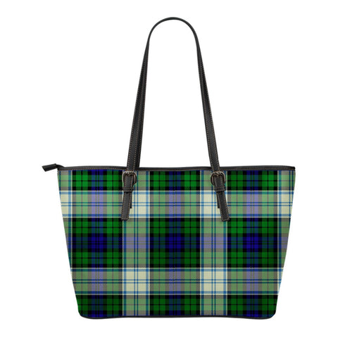 BLACKWATCH DRESS MODERN TARTAN SMALL LEATHER TOTE