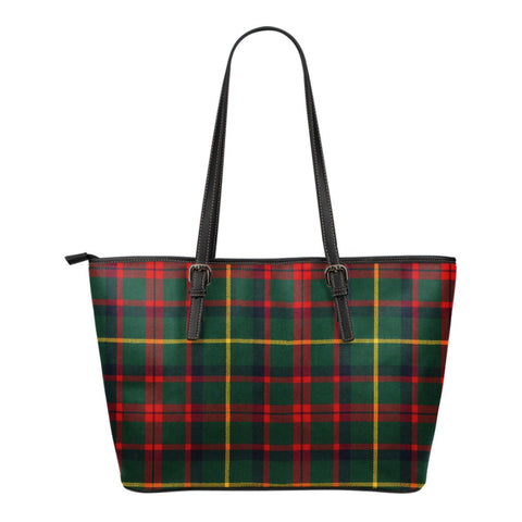 MACINTOSH HUNTING MODERN TARTAN SMALL LEATHER TOTE