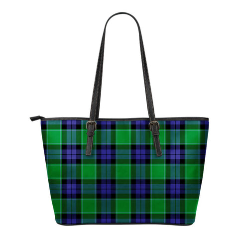 GRAHAM OF MENTEITH MODERN TARTAN LARGE LEATHER TOTE