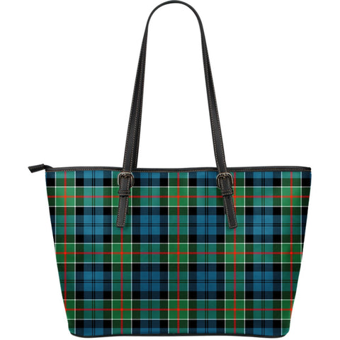 COLQUHOUN ANCIENT TARTAN LARGE LEATHER TOTE