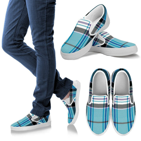 TURQUOISE MACKELLAR TARTAN SLIP ONS